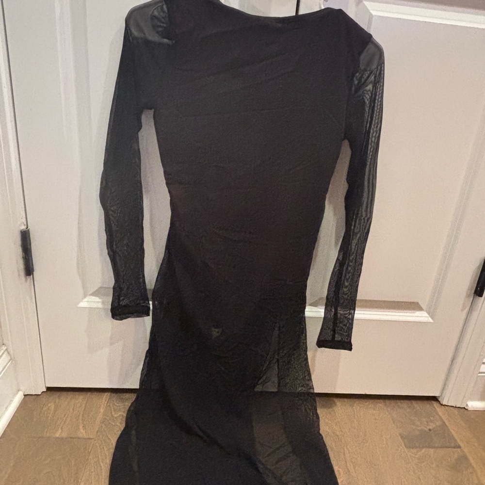 Chic Black Sheer Kids Dance Costume